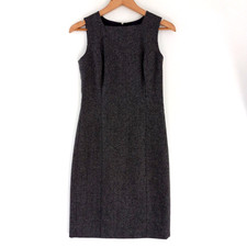 Ann Taylor Factory Pencil Dress Women's Size 2 Black Gray Abstract Sleeveless