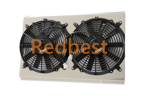 Radiador de 3 filas + cubierta de ventilador de 12" para 82-02 Chevy S10 Blazer 4,3 L 2,5 L conversión V8 - Imagen 7 de 19