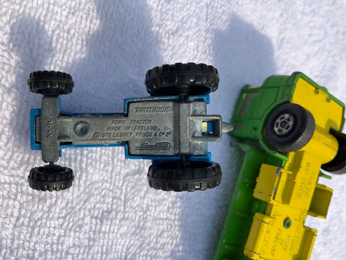 Matchbox Superkings lime green DAF Flatbed Truck with Tractor - Picture 7 of 14