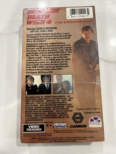 Charles Bronson Death Wish 4 The Crackdown (VHS 1990) New Sealed! - Picture 2 of 6