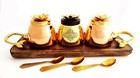 Handmade Set of 3 Dry Fruit Gift Box & 1 Designer Tray With Red Velvet Box