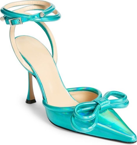 Zapatos de salón MACH & MACH doble arco correa al tobillo turquesa UE 37,5 US 7 7,5 originales $1089 - Imagen 1 de 18