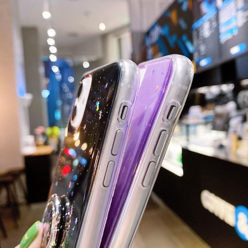 For Samsung + Ring Holder Stand Luxury Glitter Silver Foil Soft Phone Case Cover - 第 5/17 張圖片