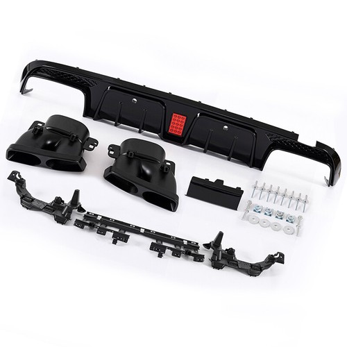 Puntas de escape difusor parachoques con luz LED para Mercedes W205 sedán C43 C300 C450 - Imagen 12 de 12