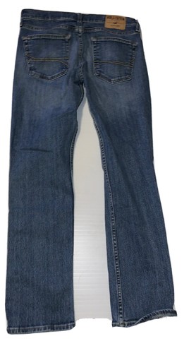 Hollister Men's Dark Wash Slim Straight Stretch Blue Denim Jeans Sz 32x32 - Picture 2 of 9