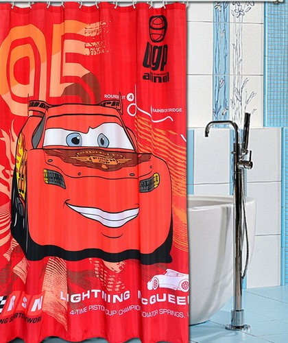 McQueen Race Car Design Modern Bathroom Fabric Polyester Shower Curtain 2s861 - Picture 1 of 7