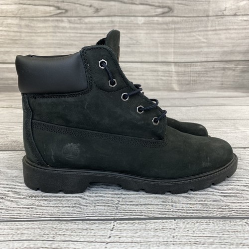 Timberland 6" Premium Stiefel Jungen Größe 7 schwarz wasserdicht Nubukleder Wildleder
