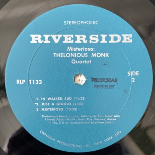 Thelonious Monk Quartet - Misterioso - RLP 1133 - Stereo VG+ - Picture 4 of 4