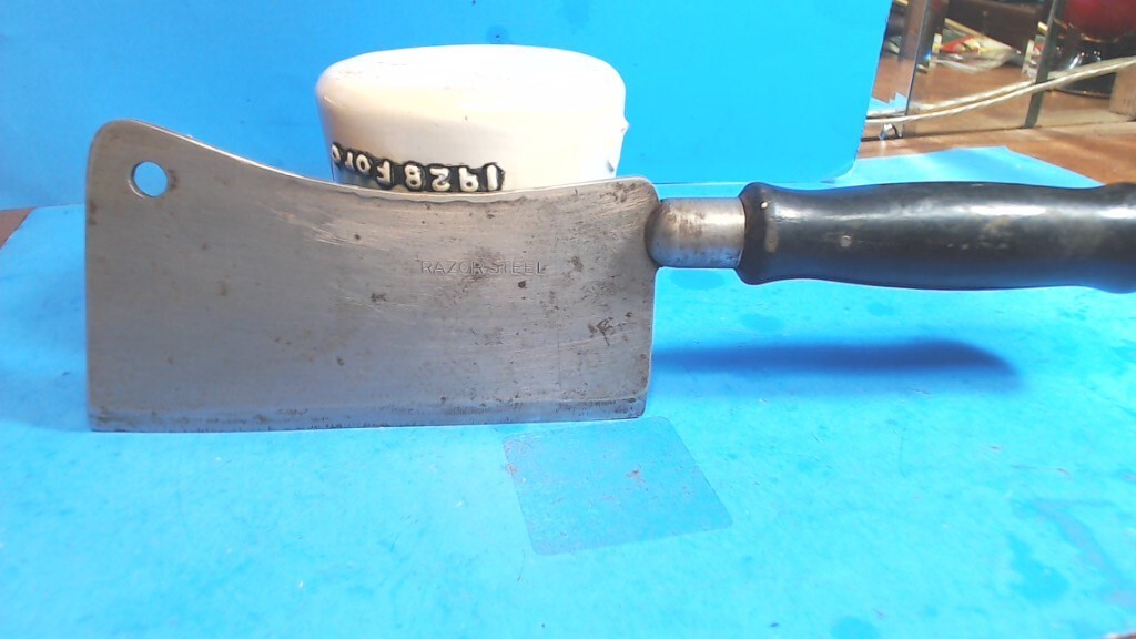 Vintage--RAZOR STEEL-- 6-5/16” long blade edge-Meat- Vegetables- CLEAVER