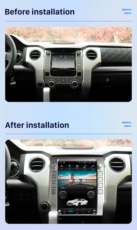 12.1" For Toyota Tundra 2014-2018 Car Gps Navi 64g Android Carplay Stereo Radio - Image 2 of 4