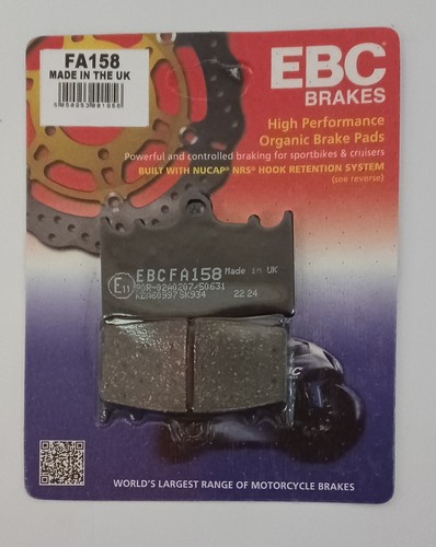 Pastillas de freno de disco delanteras orgánicas EBC (2 juegos) se adaptan a KAWASAKI ZXR750 (1989 a 1995) - Imagen 3 de 6