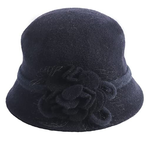 Women Wool Felt Hat Winter Church Vintage Bowler Bucket Cloche Hats 1920s 50s... - Picture 2 of 6