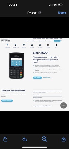 Ingenico Link 2500 PMF30912010U Wireless Terminal - Picture 3 of 4