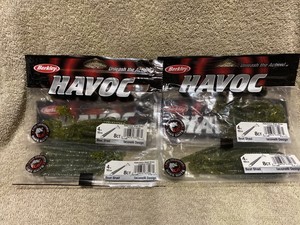 4-Bags-Berkley-Havoc-4-034-Beat-Shad-Watermelon-Black-Silver-Like-Keitech-Sizmic