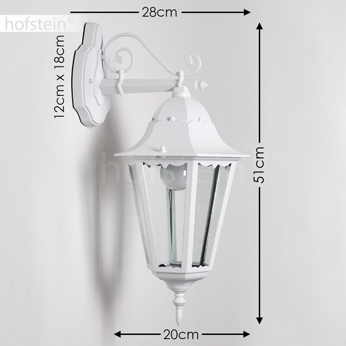 Glass Garden Lantern Outdoor Wall Light Classic Yard Patio Porch Lamp White - Picture 2 of 10