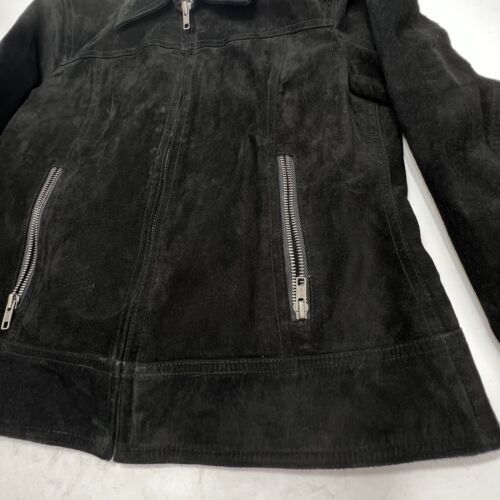 Style & Co Women's SMALL Long Sleeve Full Zip Deep Black Suede Jacket - Picture 7 of 21