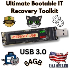 MediCat Bootable USB Thumbdrive 64GB of Recovery tools Advanced Troubleshooting
