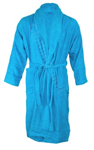 Mens Ladies 100% Cotton Shawl Collar Towel Terry Towelling Bathrobe Robe Gown - Picture 11 of 14