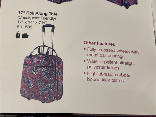 NEU Vera Bradley 17" Tragetasche Boysenberry Neu im Karton Artikel 11536-102 - Bild 16 von 18