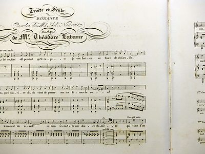 Alte Partitur THÉODOR LABARRE Traurig und allein, Romantik - um 1840 Aufl. Leduc