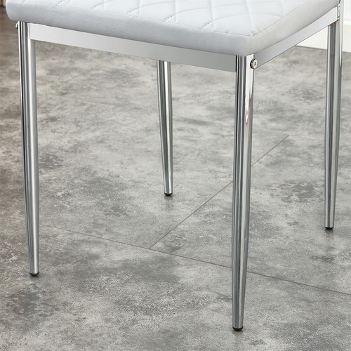 Set of 4/6 Dining Chairs PU Leather Kitchen Dining Room Chair with Metal Legs - Picture 77 of 96