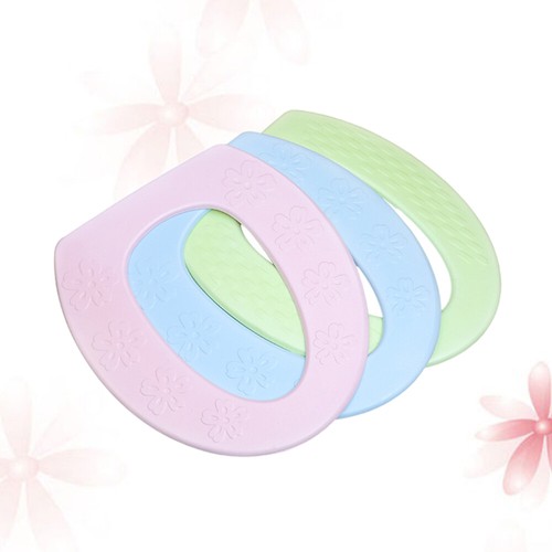 3pcs Waterproof Toilet Cover Sticky Toilet Seat Cushion Four Seasons Univeral - Picture 4 of 12