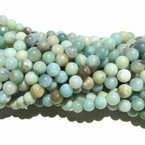 7-8 mm A+ Natürlicher Blauer Amazonit Glatt Rund Edelstein Heilung Perlen 12 Zoll Strang - Bild 5 von 8