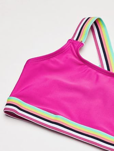 Kanu Surf Girls' UPF 50+ Beach Sport Athletic Bikini Swimsuit, Bobby Fuschia, 14 - Picture 3 of 6