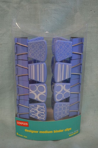 PICK Designer 8 PK MEDIUM Binder CLIPS School OFFICE Blue PURPLE Green Pink 1.25 - Bild 14 von 27