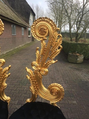 Italian Rococo Style Side Chairs Tufted Black Velvet - 2 pcs made when ordered - Picture 4 of 13