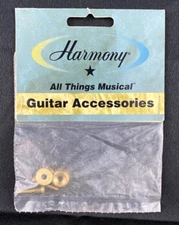 Harmony Guitar Strap Button Pair Set Gold VTG NOS Buttons w/ Screws NEW