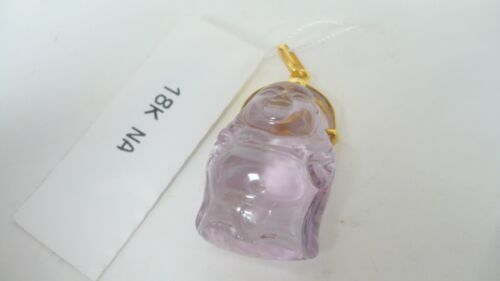 Colgante Estate Raro Artesanal Tallado Amatista Auténtico Buda Natural 18K 7,3 gr - Imagen 2 de 14