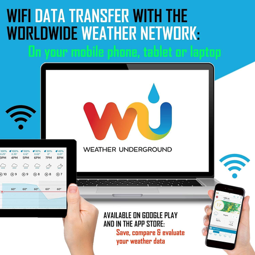 Stazione Meteo Wifi Professionale, Stazione Meteo Internet Con Sensore Esterno, - Foto 5 di 12