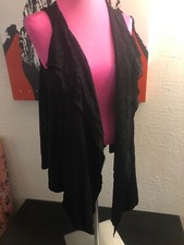 Eyeshadow S Black Sheig Wrap Vest Cardigan Lace Ruffle Gypsy Punk