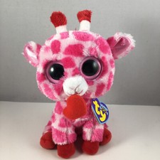 Ty Beanie Boos - JUNGLELOVE the Pink Valentines Day Giraffe (6 Inch) Plush MWMTs