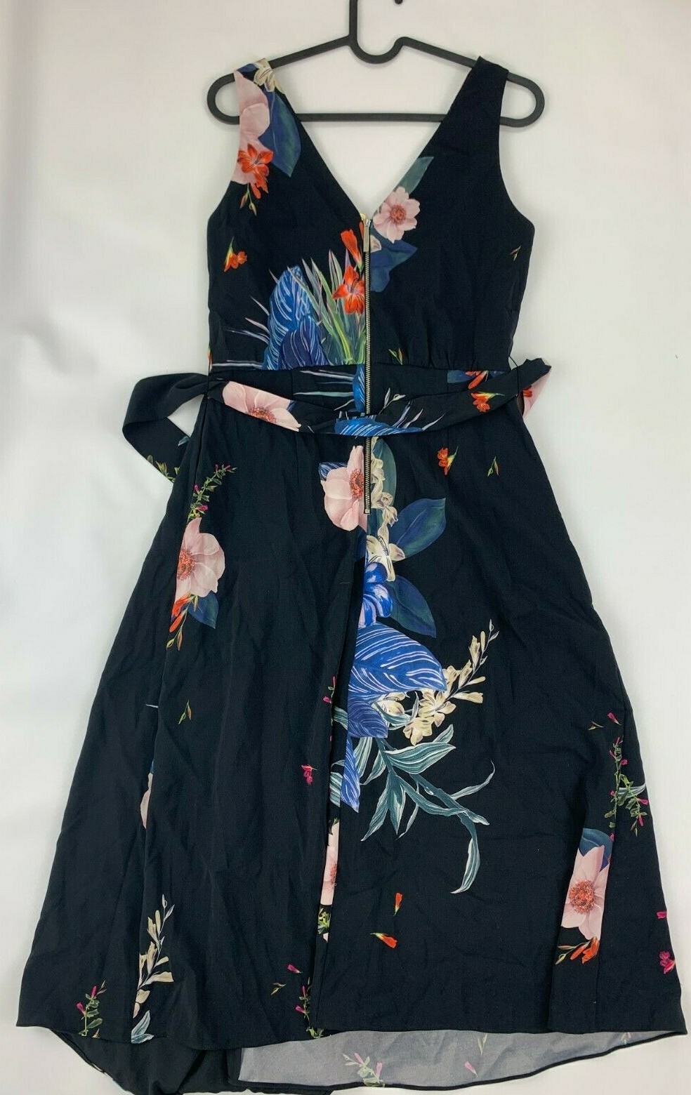 New Ted Baker Trinni Jamboree black floral print  V-neck Midi Dress Ted's Size 2 image 4