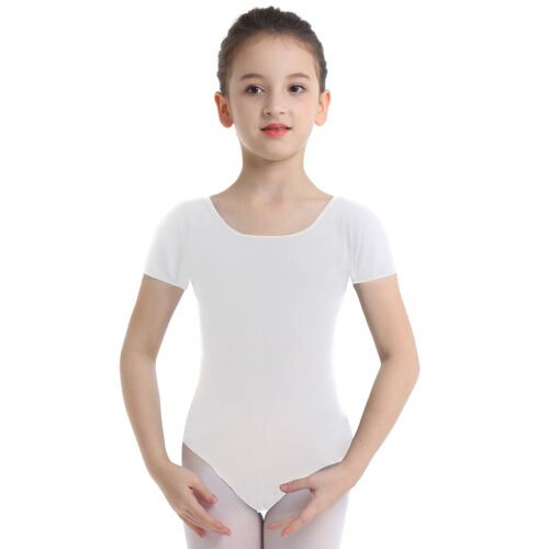 Kid Girl Leotard Ballet Dance Short Sleeves Tank Leotard Cami Gymnastic Bodysuit - Picture 48 of 88