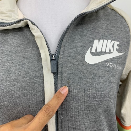 Nike Hoodie Girls Youth L Large Loose Fit Sportswear Heritage Zip Long Sleeve - Picture 3 of 13