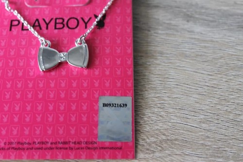 Playboy bow tie bunny silver plated y2k necklace - Picture 5 of 5