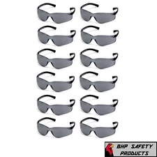 PYRAMEX ZTEK SAFETY GLASSES SMOKE/GRAY LENS SUNGLASSES S2520S Z87+ (12 PAIR)