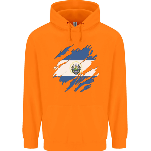 Torn Salvador Flag Salvadoran Day Football Childrens Kids Hoodie - Picture 29 of 88