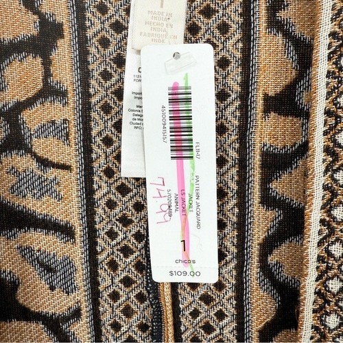 Chico’s Leopard Print Trim-Detail Jacquard Jacket NWT Flaw Size 1 (Medium) - Picture 10 of 13