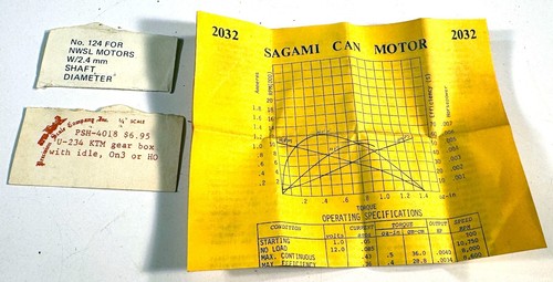 Motore a lattine Sagami 2032 - 12VDC, 0,43A - 20x32mm doppio albero - NOS - NWSL - Foto 3 di 4