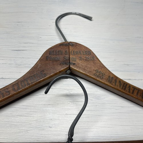 Vintage Wooden Hanger Clothing Store Advertisement Wood hangers Lot Of 2 - Picture 3 of 4