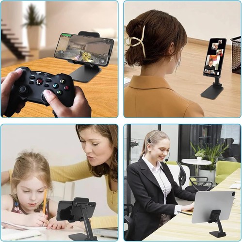 Cell Phone Stand Folding Adjustable Holder for Desk Office and Tablet - Photo 7 sur 8