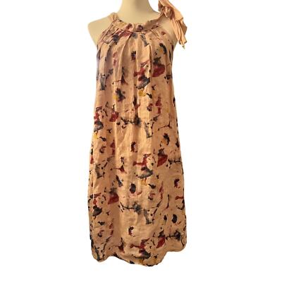 BELLAMBRA 100% LINEN halter dress made in ITALY size small