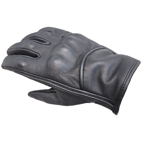 MOTORCYCLE SPORTY LEATHER GLOVE RUBBER KNUCKLES - Picture 4 of 11
