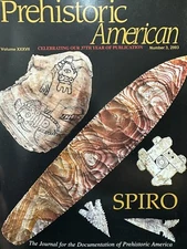 SPIRO ISSUE PREHISTORIC AMERICAN 2003 #3 MONOLITHIC AXE EFFIGY PIPE SHELL SPUD