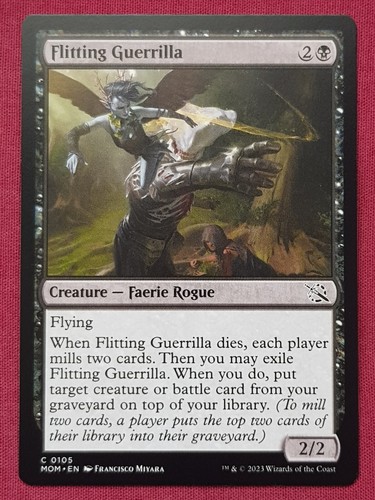 Magic The Gathering MARCH OF THE MACHINE FLITTING GUERRILLA black card MTG - Picture 1 of 2