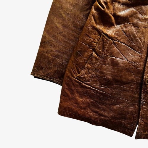 Vintage Y2K Men's GAP Light Brown Leather Jacket, Workwear Chore Retro 90s - Picture 5 of 11